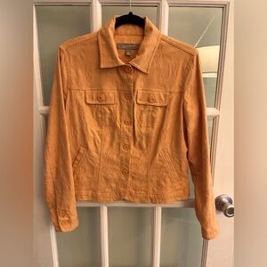 Croft & Barrow Orange Embroidered Button-Up Jacket, Women’s Size Small